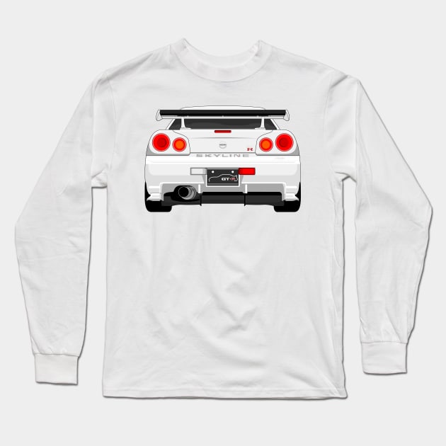 GTR R34 WHITE Long Sleeve T-Shirt by VENZ0LIC